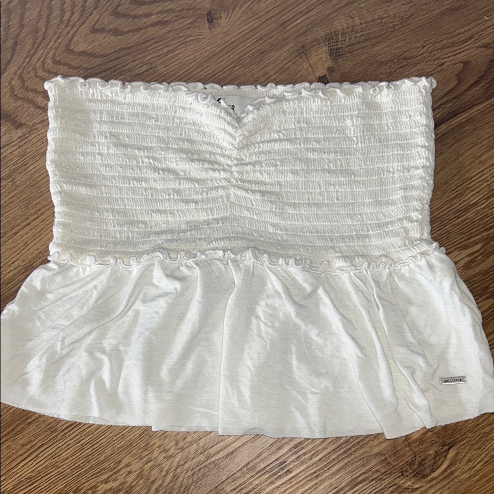 Hollister White Smocked Top